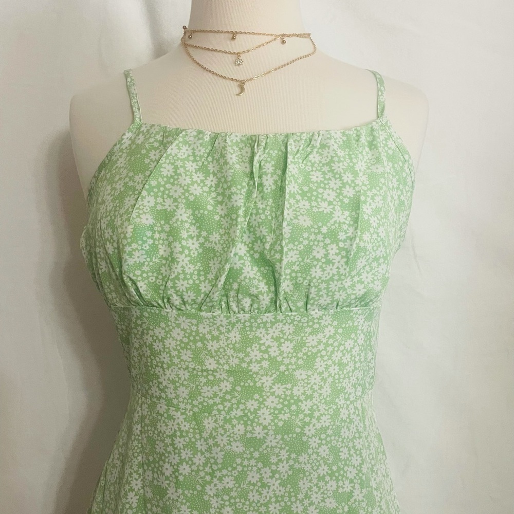 Cottagecore Dress; Floral; Green